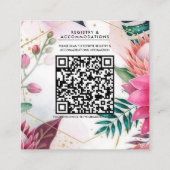 Tropical Stardust Garden Floral Paradise Wedding  スクエア名刺 (裏面)