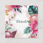 Tropical Stardust Garden Floral Paradise Wedding  スクエア名刺 (正面)