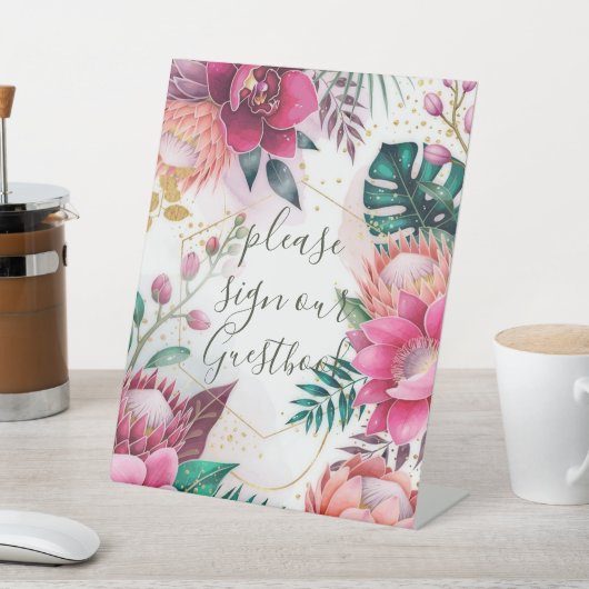 Tropical Stardust Garden Floral Paradise Wedding  台座サイン (インサイチュ)