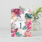 Tropical Stardust Garden Floral Paradise Wedding  招待状 (スタンド正面)