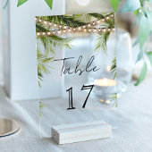 Tropical String Light Wedding Acrylic Table Number アクリル招待状