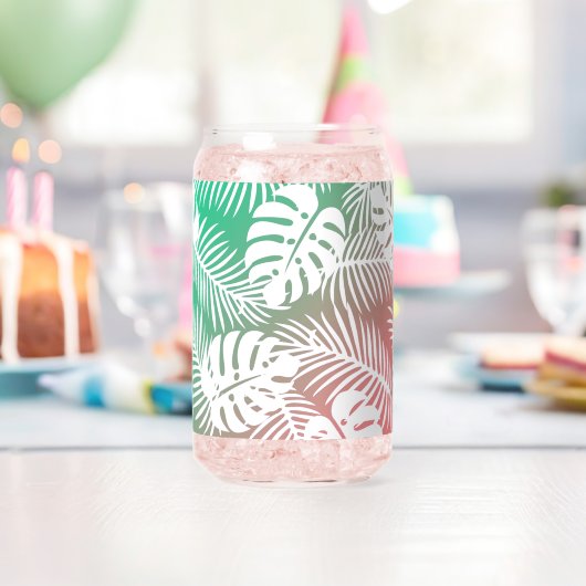 Tropical summer, autumn leaf glass patterns ガラス缶 (インサイチュ (バースデー))