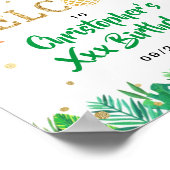 Tropical Summer Beach Luau Boys Birthday Welcome ポスター (角)