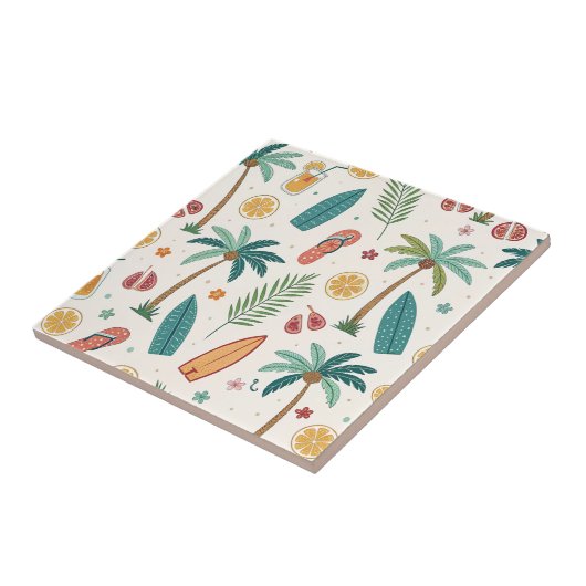 Tropical Summer Beach Pattern (1) タイル (側面)