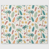 Tropical Summer Beach Pattern (1) ラッピングペーパー (フラット)