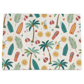 Tropical Summer Beach Pattern (1) ラージペーパーバッグ (正面)