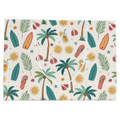 Tropical Summer Beach Pattern (1) ラージペーパーバッグ (裏面)