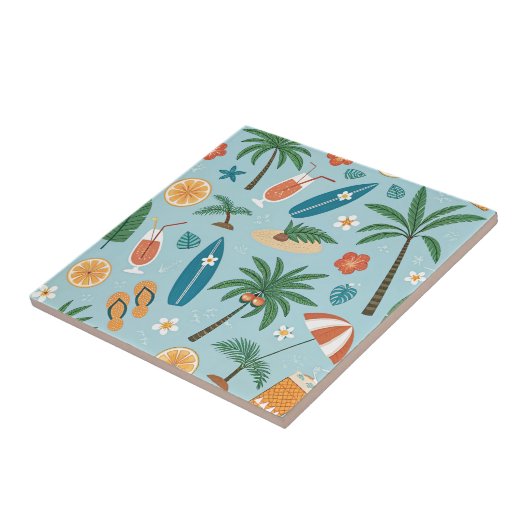 Tropical Summer Beach Pattern (2) タイル (側面)