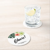 Tropical Summer Bridal Shower ラウンドペーパーコースター (インサイチュ)