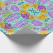 Tropical Summer Floral Pattern - Bright Hibiscus  ラッピングペーパー (角)