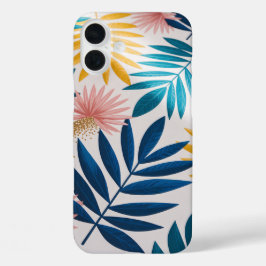 Tropical Summer Leaves Bright Phone Case iPhone 16 Plusケース