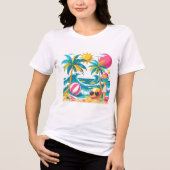 Tropical Summer Mood – Fun & Bright T-Shirt Design トライブレンドＴシャツ (正面)