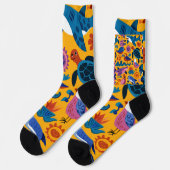 Tropical Summer Pattern Crew Socks Gift ソックス (左)