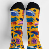 Tropical Summer Pattern Crew Socks Gift ソックス (上部)