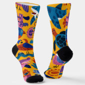 Tropical Summer Pattern Crew Socks Gift ソックス (傾斜あり)