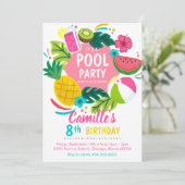 Tropical summer pool party Invitation 招待状 (スタンド正面)