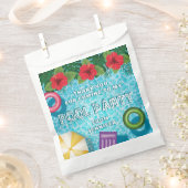 Tropical Summer Swimming Pool Party Thank You フェイバーバッグ (クリップ留めされた状態)