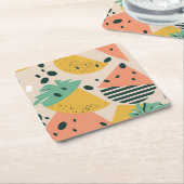 Tropical & Summer Vibes Square Paper Coaster スクエアペーパーコースター (アングル)