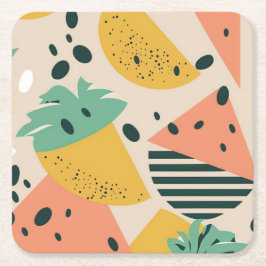 Tropical & Summer Vibes Square Paper Coaster スクエアペーパーコースター