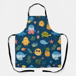 Tropical Sun All-Over Print Apron Gift エプロン