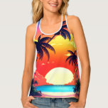 「TROPICAL SUNRISE AT THE ART」by Babe Monet Art タンクトップ<br><div class="desc">"TROPICAL SUNRISE AT THEビーチ"私の素晴らしfavの場所の明るい色のグラフィック！- By Babe Monet Art</div>