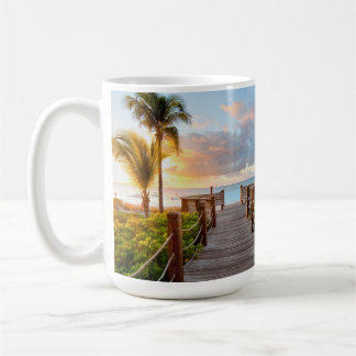 Tropical Sunrise Boardwalk Ceramic Mug 15oz コーヒーマグカップ