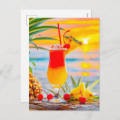 Tropical Sunrise – Sunset Cocktail シーズンポストカード (正面/裏面)
