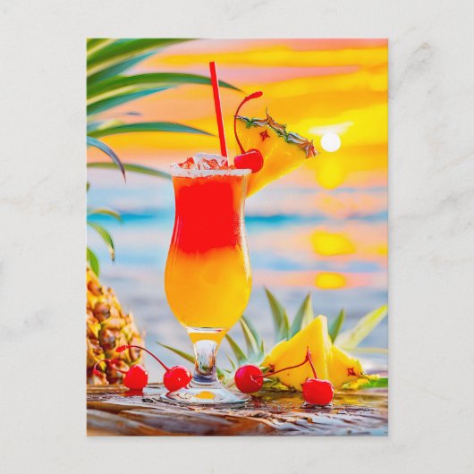 Tropical Sunrise – Sunset Cocktail シーズンポストカード (正面)