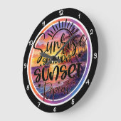 Tropical Sunrise Sunset Repeat Coastal ラージ壁時計 (傾斜)