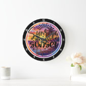 Tropical Sunrise Sunset Repeat Coastal ラージ壁時計 (ホーム)