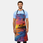 Tropical Sunset Apron エプロン (着用した状態)