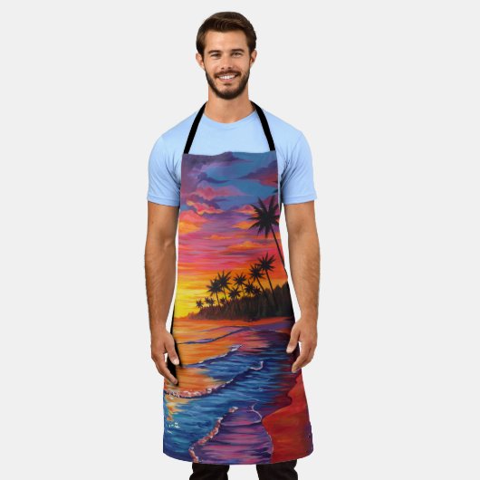 Tropical Sunset Apron エプロン (着用した状態)