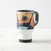 Tropical Sunset Beach Coffee Mug – Relaxing Palm トラベルマグ (正面右)