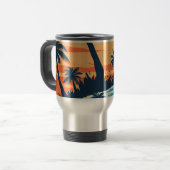 Tropical Sunset Beach Coffee Mug – Relaxing Palm トラベルマグ (正面左)