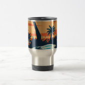 Tropical Sunset Beach Coffee Mug – Relaxing Palm トラベルマグ (中央)
