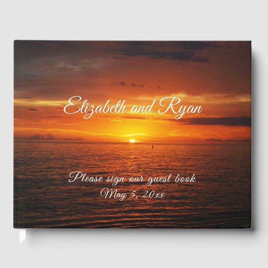 Tropical Sunset Beach Island Summer Wedding ゲストブック (正面)