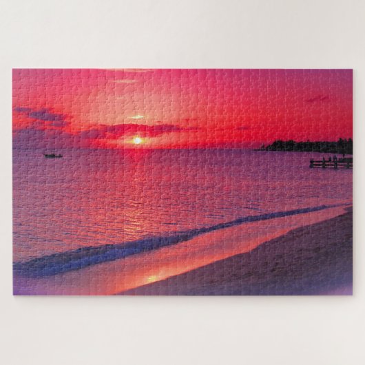 Tropical Sunset Beach Jigsaw Puzzle ジグソーパズル (横)