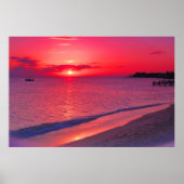 Tropical Sunset Beach Large Wall Poster ポスター (正面)