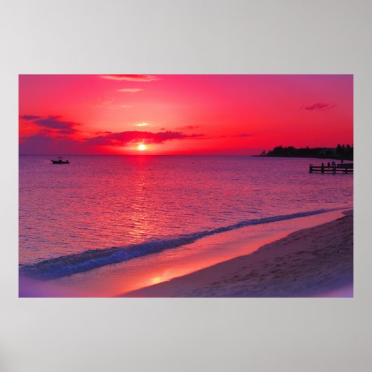 Tropical Sunset Beach Large Wall Poster ポスター (正面)