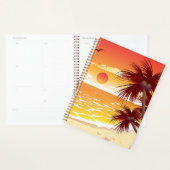 Tropical Sunset Beach Palm Tree Island プランナー手帳 (ディスプレー)