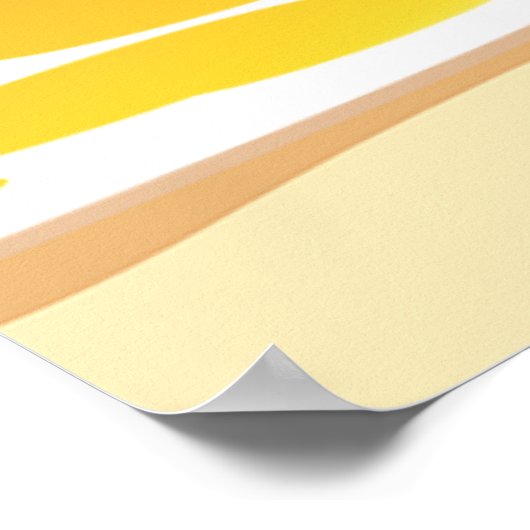 Tropical Sunset Beach Palm Tree Island ポスター (角)