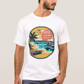 Tropical Sunset Beach Paradise Tシャツ (正面)