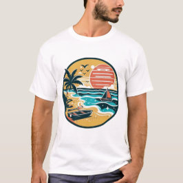 Tropical Sunset Beach Paradise Tシャツ