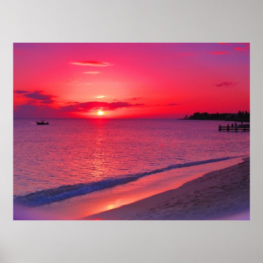 Tropical Sunset Beach Wall Poster ポスター (正面)