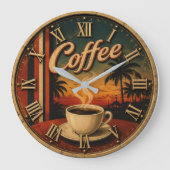 Tropical Sunset Coffee ラージ壁時計 (正面)