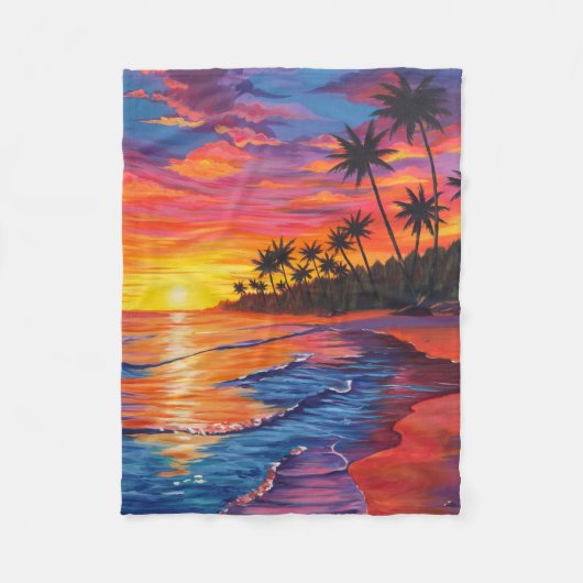 Tropical Sunset Fleece Blanket フリースブランケット (正面)