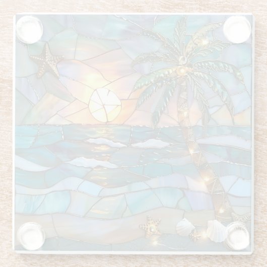 Tropical Sunset Glass Coaster ガラスコースター (裏面)