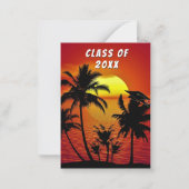 Tropical Sunset Graduation Invitation template ノートカード (裏面)