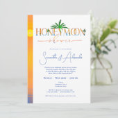 Tropical Sunset Honeymoon Couples Shower 招待状 (スタンド正面)