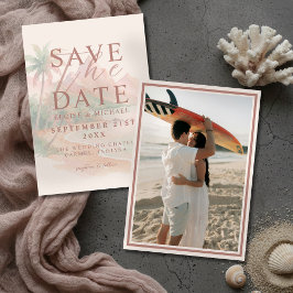 Tropical Sunset Island Beach Photo Wedding セーブザデート